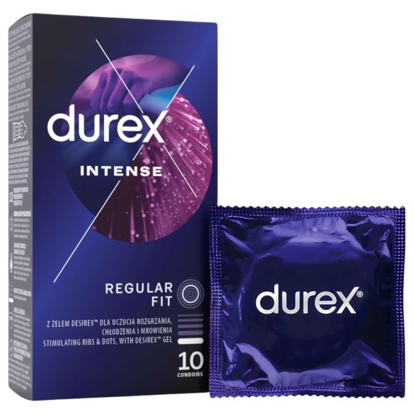 Durex Intense - Geribbelde en Gestippelde Condooms (10 stuks)
