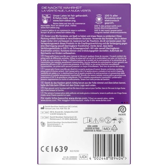Durex Love Mix - condoom pakket - mix - 18 stuks