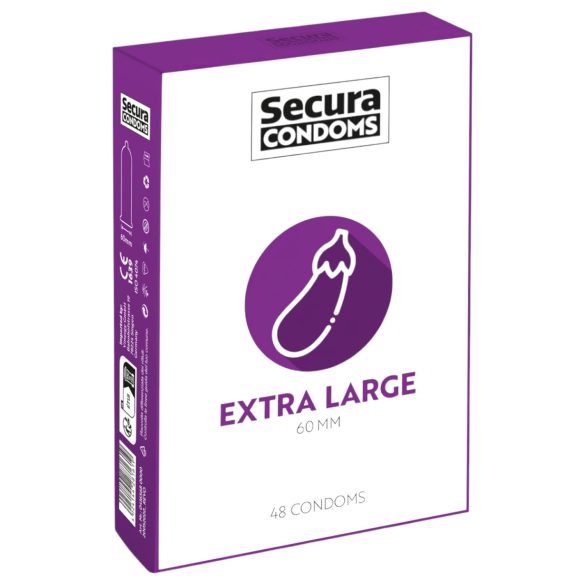 Secura Aubergine - extra groot condoom - 60mm (48 st.)