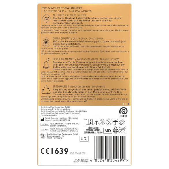 Durex Hautnah - latexvrije condooms - 10 stuks