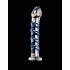 Icicles Nr. 5 - spiraal glazen dildo (transparant-blauw)