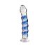 Icicles Nr. 5 - spiraal glazen dildo (transparant-blauw)