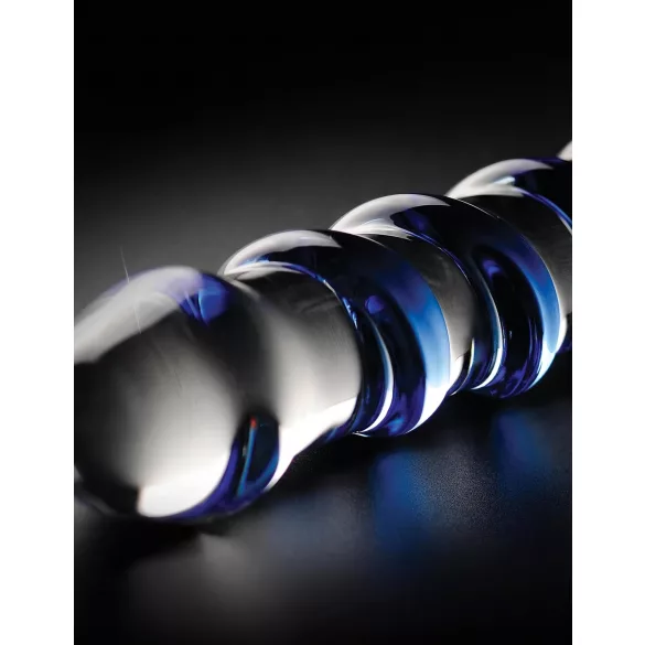 Icicles No. 5 - glazen dildo - spiraal - transparant/blauw