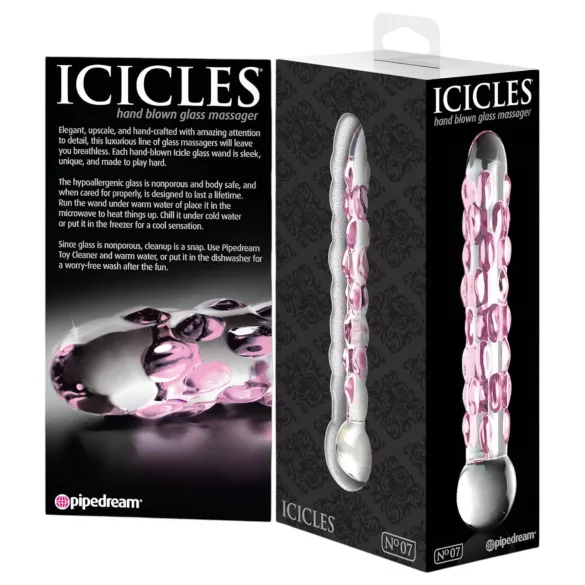 Icicles No. 7 - glazen dildo - met kralen