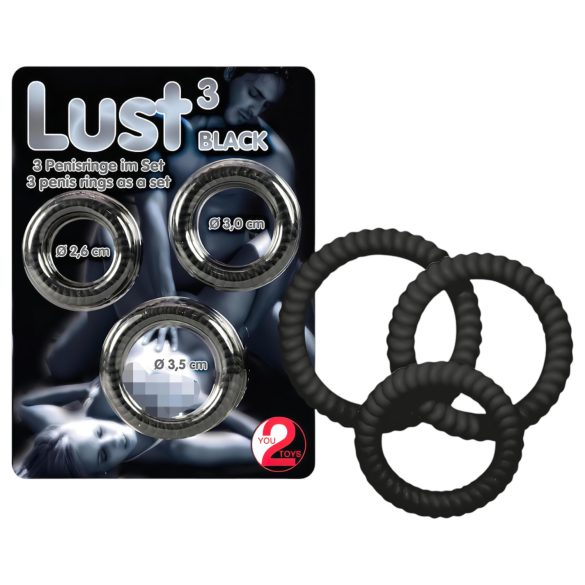 You2Toys - Lust trio zwart penisringetjes
