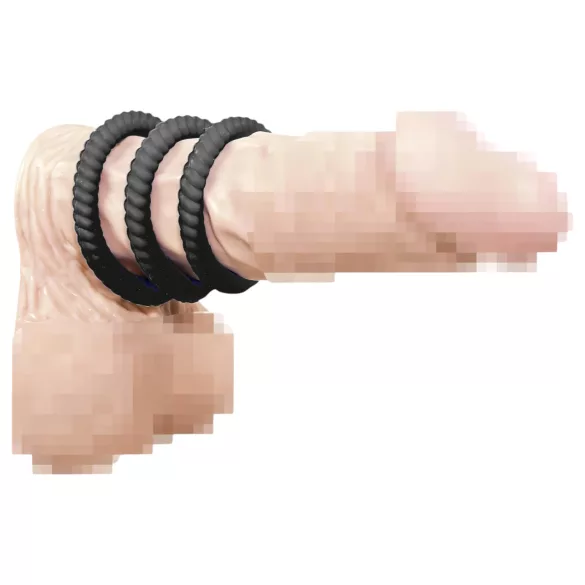 You2Toys - Penisring set van 3 - siliconen - zwart