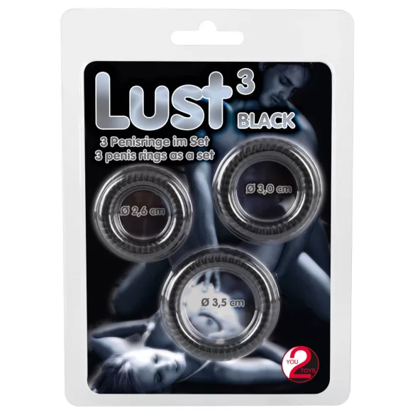 You2Toys - Penisring set van 3 - siliconen - zwart