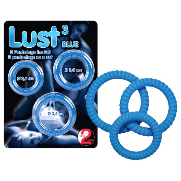 You2Toys - Lust Penisring Trio - Blauw