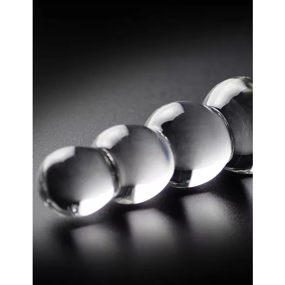 Icicles No. 2 - glazen dildo met bolletjes - transparant