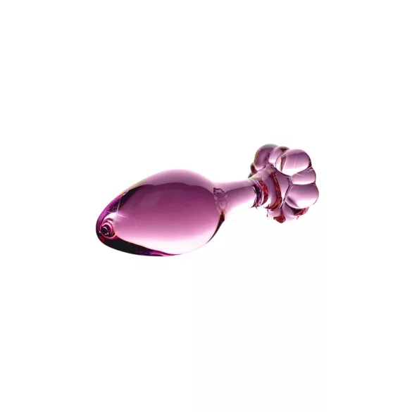 Icicles No. 48 - glazen anale plug met bloem (roze)