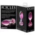 Icicles No. 48 - glazen anale plug met bloem (roze)