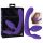 Drievoudige strap-on dildo zonder harnas (paars)