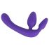 Drievoudige strap-on dildo zonder harnas (paars)