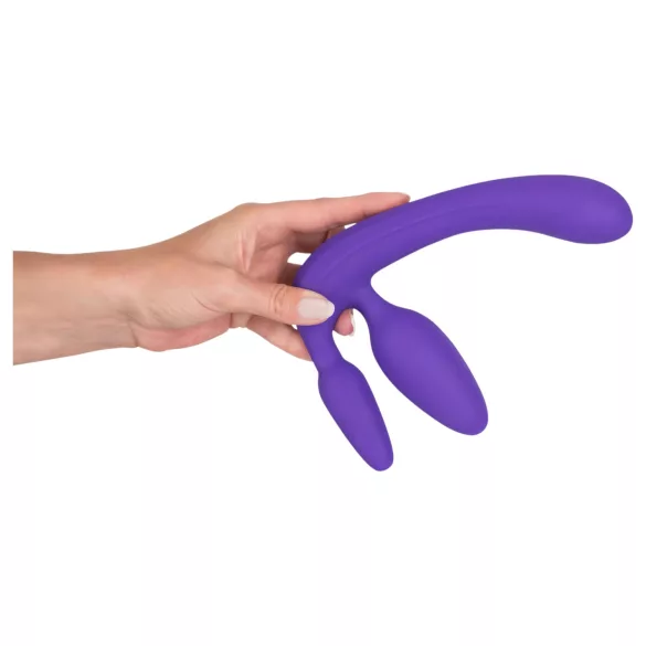 Tripla - Dildo voor strapon zonder harnas - siliconen - paars