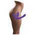 Drievoudige strap-on dildo zonder harnas (paars)