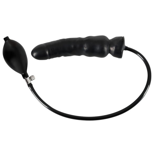 LATEX - Opblaasbare Dildo (Zwart)