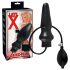 LATEX - opblaasbare grote anale plug (zwart)