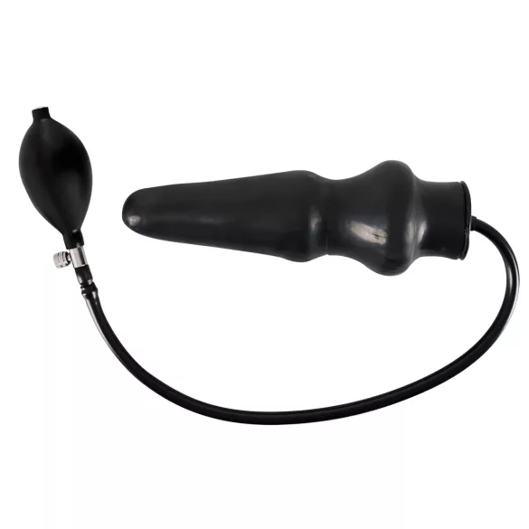 Late X opblaasbare grote anale plug (zwart)