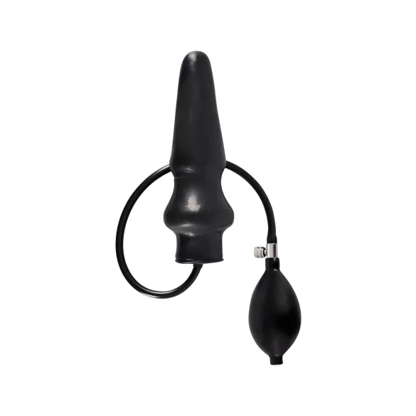 Late X opblaasbare grote anale plug (zwart)