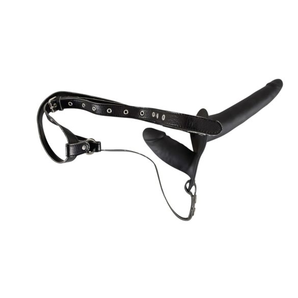 You2Toys - Aanpasbare, silicone dildo-duo (zwart)