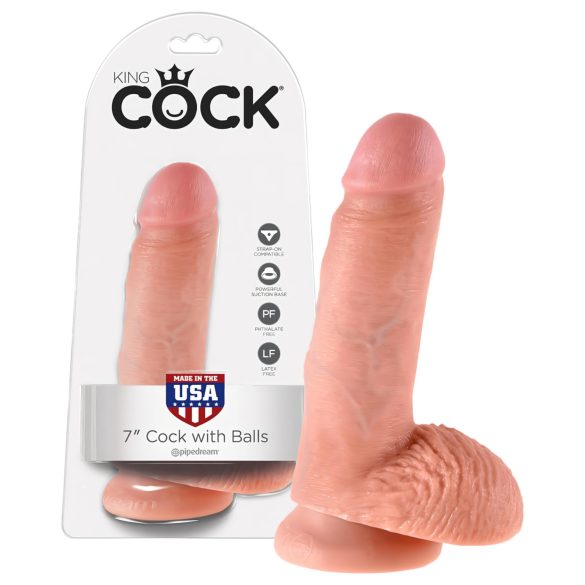 King Cock 7 Ballendildo (18 cm) - natuurlijk