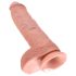 King Cock - dildo met ballen - 25 cm - huidkleur