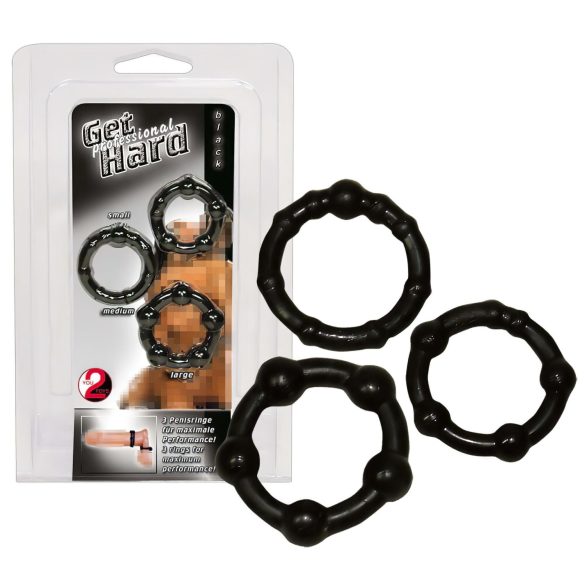 You2Toys - Wees een ster! Penisring set - zwart (3 stuks)