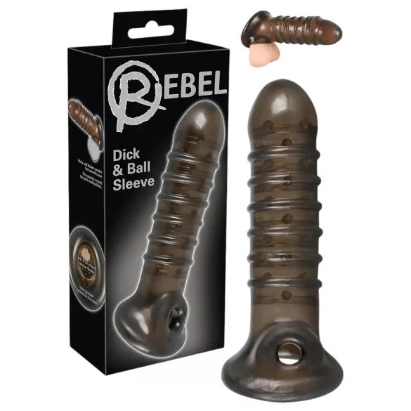 Rebel - penis sleeve - ribbels - grijs