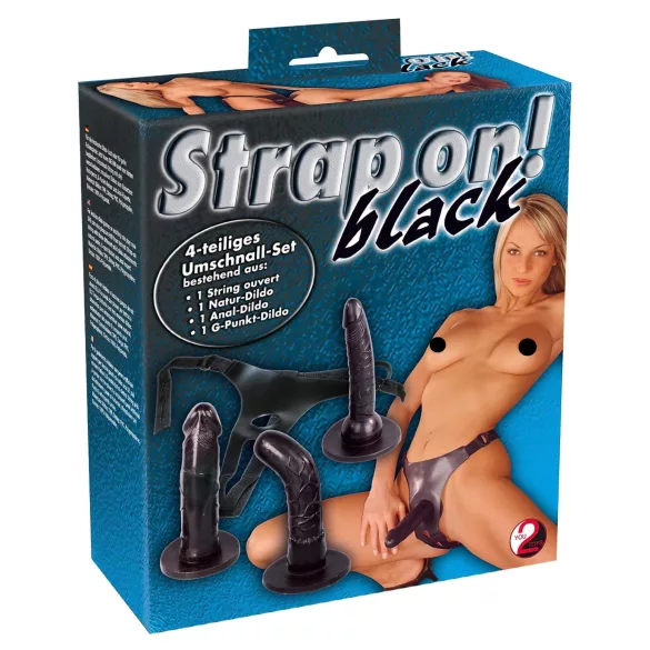 You2Toys - strap-on dildo set - zwart