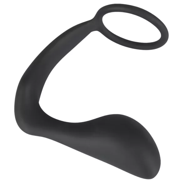 Black Velvets - anale plug met penisring - siliconen - zwart