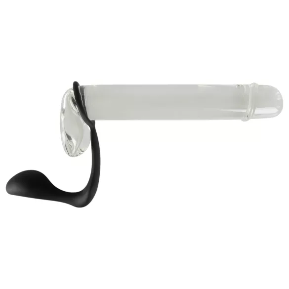 Black Velvets - anale plug met penisring - siliconen - zwart