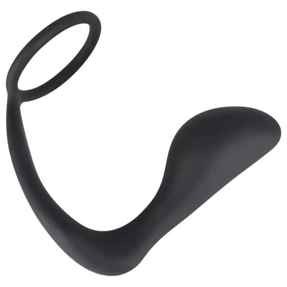 Black Velvets - anale plug met penisring - siliconen - zwart