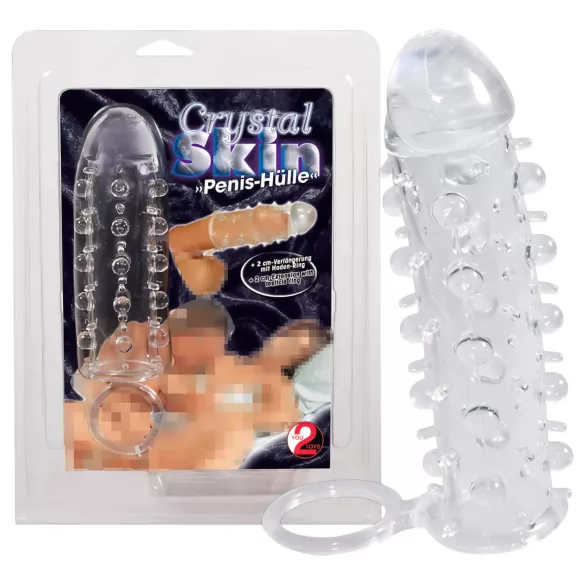 Crystal Skin - penis sleeve met ring - transparant
