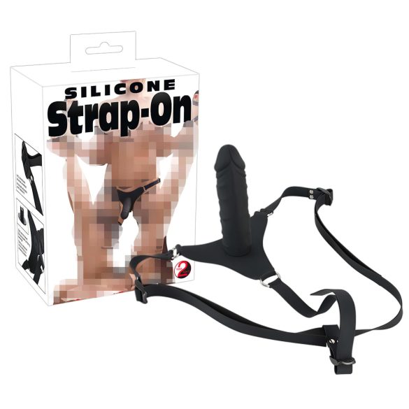 You2Toys - Silicone Strap-On - zwarte strap-on dildo
