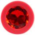 Kleurrijke JOY - siliconen buttplug - klein (rood)