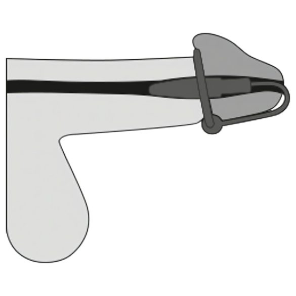 Penisplug - siliconen eikelring met conische dilator (paars-zilver)