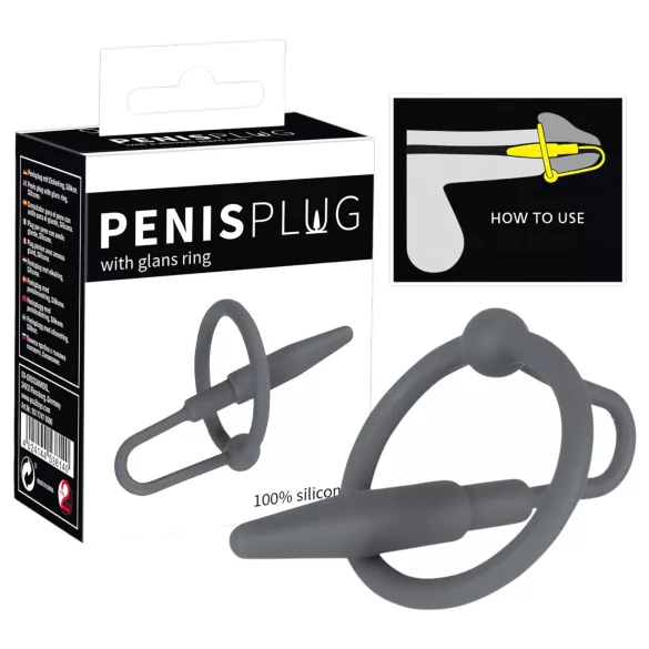 You2Toys - Penisplug - siliconen eikelring met taps toelopende dilator (grijs)