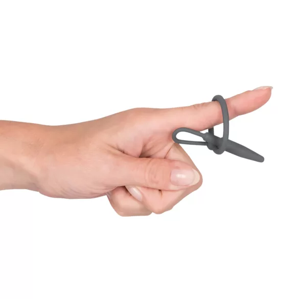 You2Toys - Penisplug - siliconen eikelring met taps toelopende dilator (grijs)