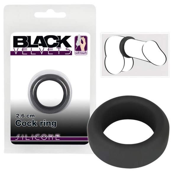 Black Velvet - stevige penisring (2,6cm) - zwart