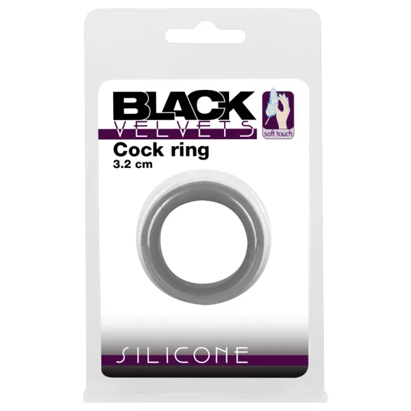 Black Velvets - penisring dikwandig - 3,2 cm - zwart