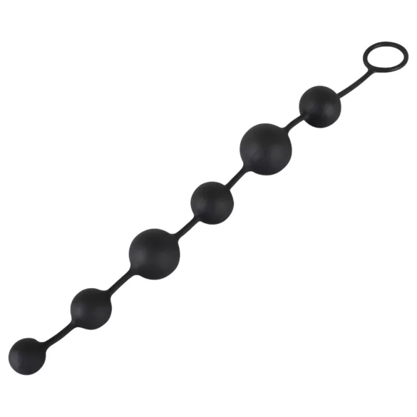 Black Velvets - anale dildo met 6 kralen (zwart)