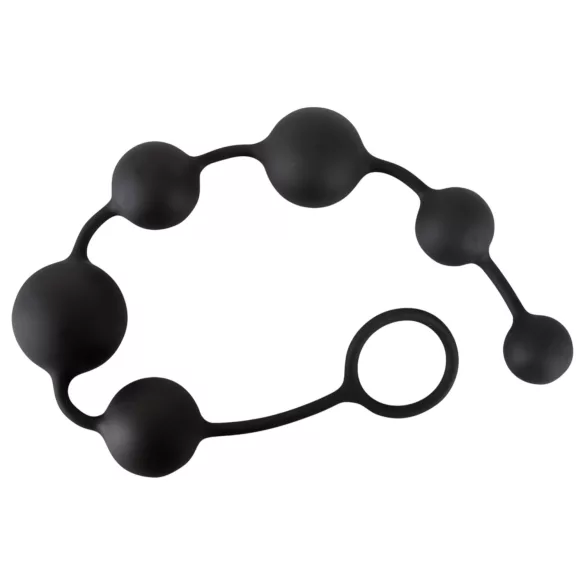 Black Velvets - anale dildo met 6 kralen (zwart)