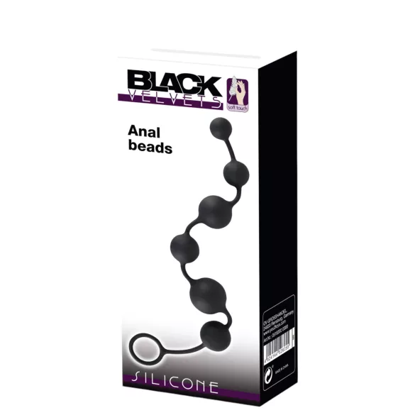 Black Velvets - anale dildo met 6 kralen (zwart)