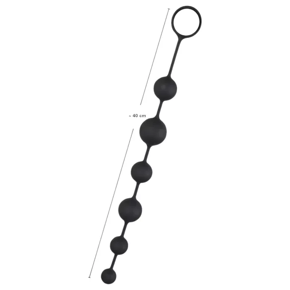 Black Velvets - anale dildo met 6 kralen (zwart)