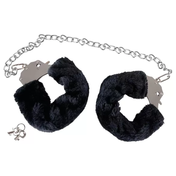 You2Toys - pluche handboeien met lange ketting - zwart