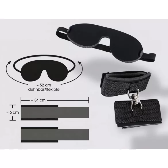 Bad Kitty - handboeien en oogmasker - zwart