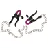 Bad Kitty - tepelklemmen met ketting - paars zwart