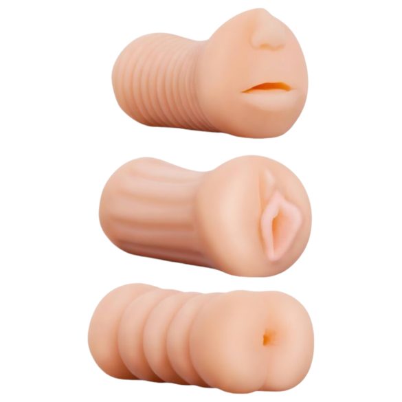 Pocket Rocket Set (3 Stuks) - Juicy Kunstvagina, Mond, Achterwerk