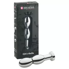   mystim O(h!)-thello - elektro anaalplug met bolletjes - zilver