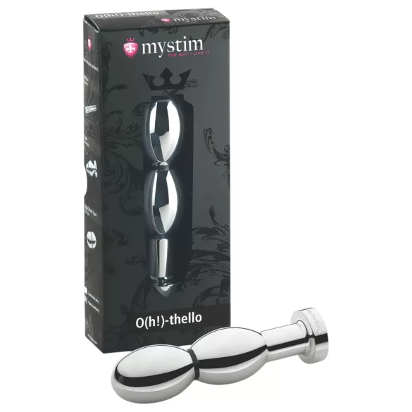 mystim O(h!)-thello - elektro anaalplug met bolletjes - zilver